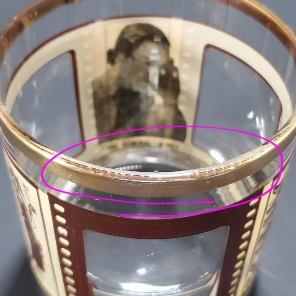 HouzeArt Roaring Twenties Cinema Movie Film Star Highball Glass Vintage 70s